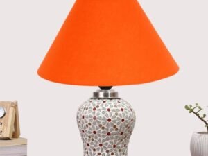 Multicolor Table Lamp | Artistic Mosaic Glass with Sturdy Wood Base | Decorative Ambient Light for Home D�cor | Perfect Blend of Modern & Traditional Style - Model DG354