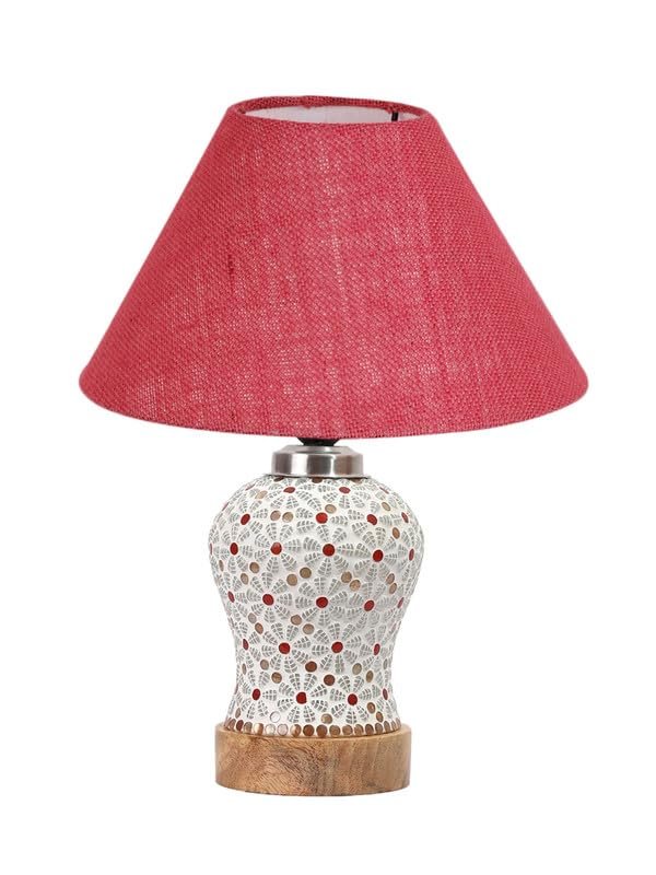 Multicolor Table Lamp | Artistic Mosaic Glass with Sturdy Wood Base | Decorative Ambient Light for Home D�cor | Perfect Blend of Modern & Traditional Style - Model DG359