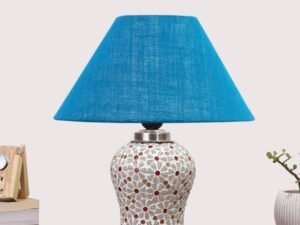 Multicolor Table Lamp | Artistic Mosaic Glass with Sturdy Wood Base | Decorative Ambient Light for Home D�cor | Perfect Blend of Modern & Traditional Style - Model DG361
