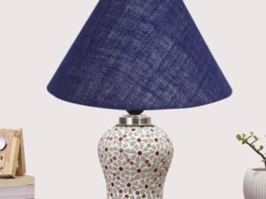 Multicolor Table Lamp | Artistic Mosaic Glass with Sturdy Wood Base | Decorative Ambient Light for Home D�cor | Perfect Blend of Modern & Traditional Style - Model DG362