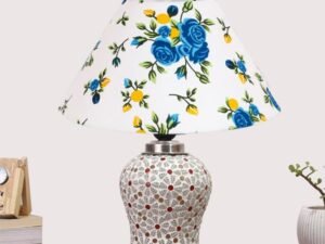 Multicolor Table Lamp | Artistic Mosaic Glass with Sturdy Wood Base | Decorative Ambient Light for Home D�cor | Perfect Blend of Modern & Traditional Style - Model DG363