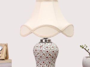 Multicolor Table Lamp | Artistic Mosaic Glass with Sturdy Wood Base | Decorative Ambient Light for Home D�cor | Perfect Blend of Modern & Traditional Style - Model DG371
