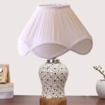 Multicolor Table Lamp | Artistic Mosaic Glass with Sturdy Wood Base | Decorative Ambient Light for Home D�cor | Perfect Blend of Modern & Traditional Style – Model DG372