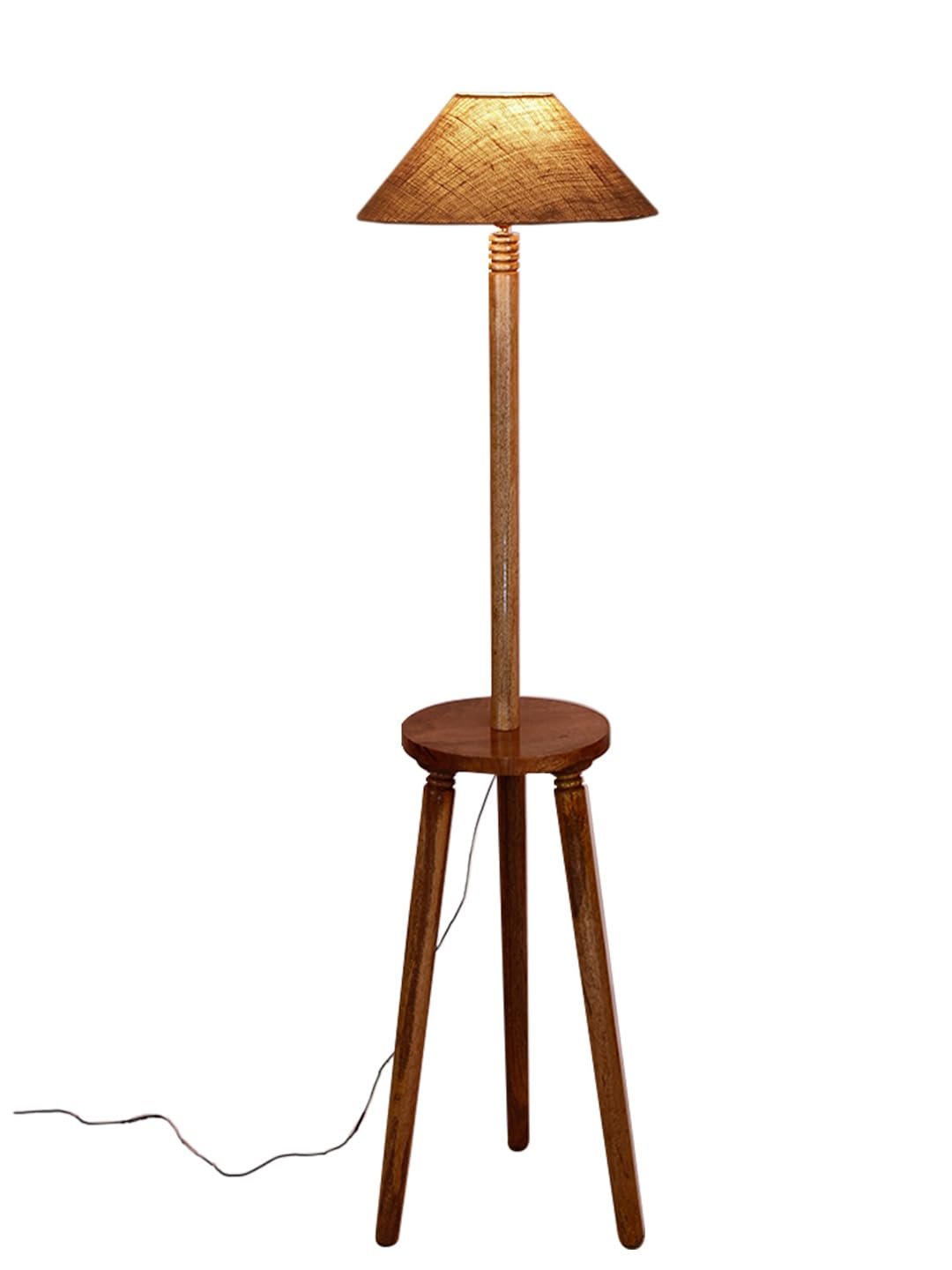 Beige Jute Coolie Floor Lamp -45-(13x53.75 Inches)-Tripod Natural