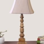 Cold Turkey Cotton Shade Table Lamp with Wooden Natural Base – Height 24Inches/Without Bulb | for Living Room, Bedroom Decoration, Home Decor, Gifting | Decorative Bedside & Desk Table Lamp