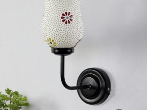 Multicolor Wall Lamp | Elegant Mosaic Glass & Wood Design | Stylish Ambient Light for Home, Office, Living Room, Bedroom, Hallway | Modern Decorative Wall Sconce - Model DGJ07