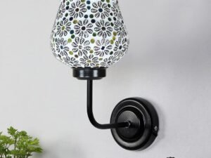 Multicolor Wall Lamp | Elegant Mosaic Glass & Wood Design | Stylish Ambient Light for Home, Office, Living Room, Bedroom, Hallway | Modern Decorative Wall Sconce - Model DGJ14