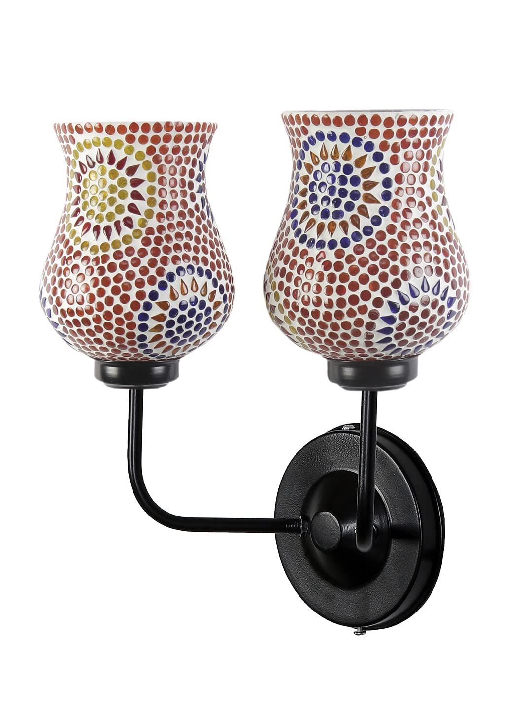 Multicolor Wall Lamp | Elegant Mosaic Glass & Wood Design | Stylish Ambient Light for Home, Office, Living Room, Bedroom, Hallway | Modern Decorative Wall Sconce - Model DGJ23