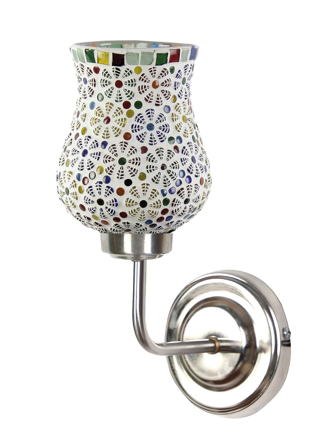 Multicolor Wall Lamp | Elegant Mosaic Glass & Wood Design | Stylish Ambient Light for Home, Office, Living Room, Bedroom, Hallway | Modern Decorative Wall Sconce - Model DGJ32