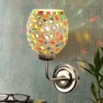 Multicolor Wall Lamp | Elegant Mosaic Glass & Wood Design | Stylish Ambient Light for Home, Office, Living Room, Bedroom, Hallway | Modern Decorative Wall Sconce – Model DGJ36