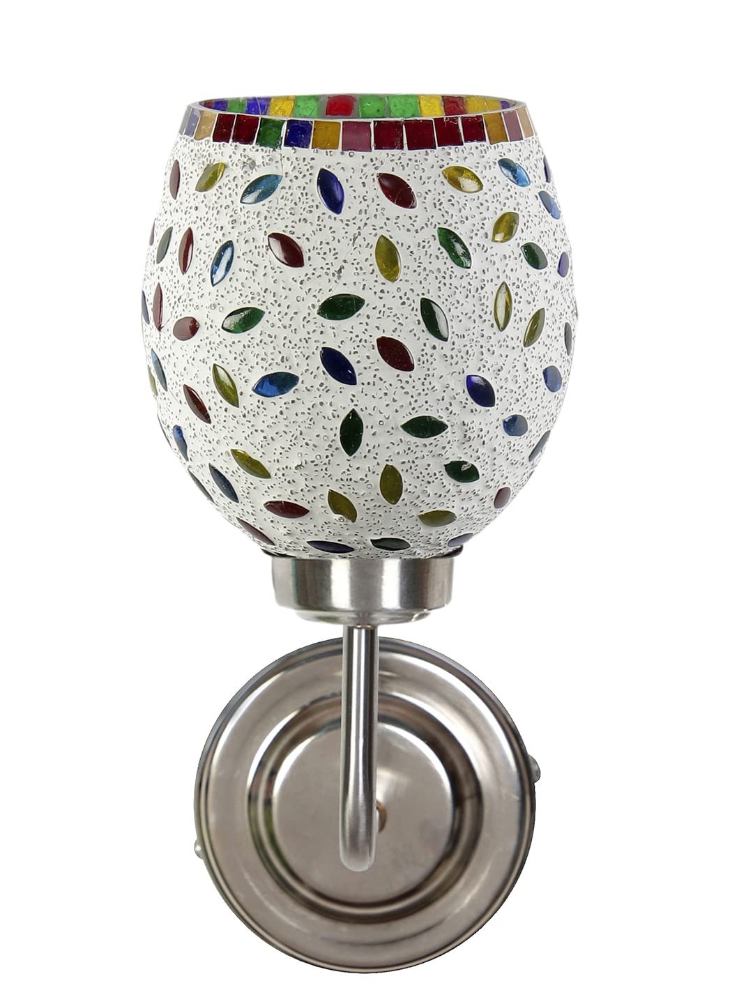 Multicolor Wall Lamp | Elegant Mosaic Glass & Wood Design | Stylish Ambient Light for Home, Office, Living Room, Bedroom, Hallway | Modern Decorative Wall Sconce - Model DGJ36