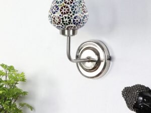 Multicolor Wall Lamp | Elegant Mosaic Glass & Wood Design | Stylish Ambient Light for Home, Office, Living Room, Bedroom, Hallway | Modern Decorative Wall Sconce – Model DGJ41