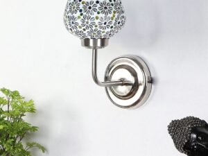 Multicolor Wall Lamp | Elegant Mosaic Glass & Wood Design | Stylish Ambient Light for Home, Office, Living Room, Bedroom, Hallway | Modern Decorative Wall Sconce – Model DGJ44