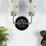 Multicolor Wall Lamp | Elegant Mosaic Glass & Wood Design | Stylish Ambient Light for Home, Office, Living Room, Bedroom, Hallway | Modern Decorative Wall Sconce – Model DGJ52