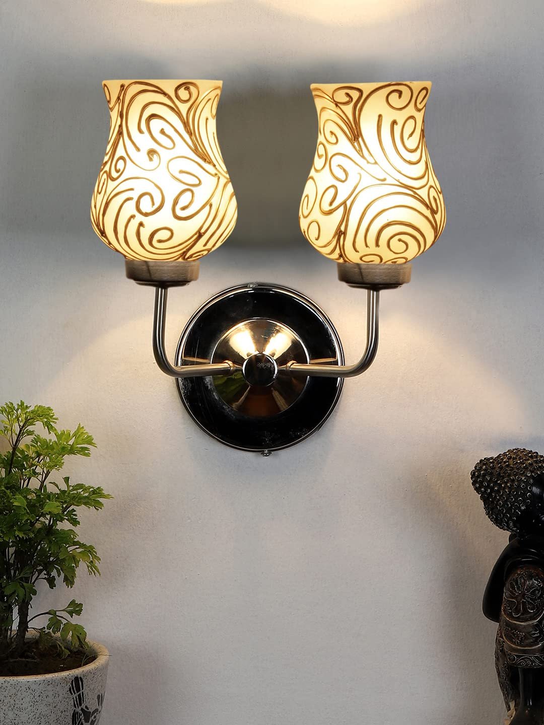 Multicolor Wall Lamp | Elegant Mosaic Glass & Wood Design | Stylish Ambient Light for Home, Office, Living Room, Bedroom, Hallway | Modern Decorative Wall Sconce - Model DGJ55