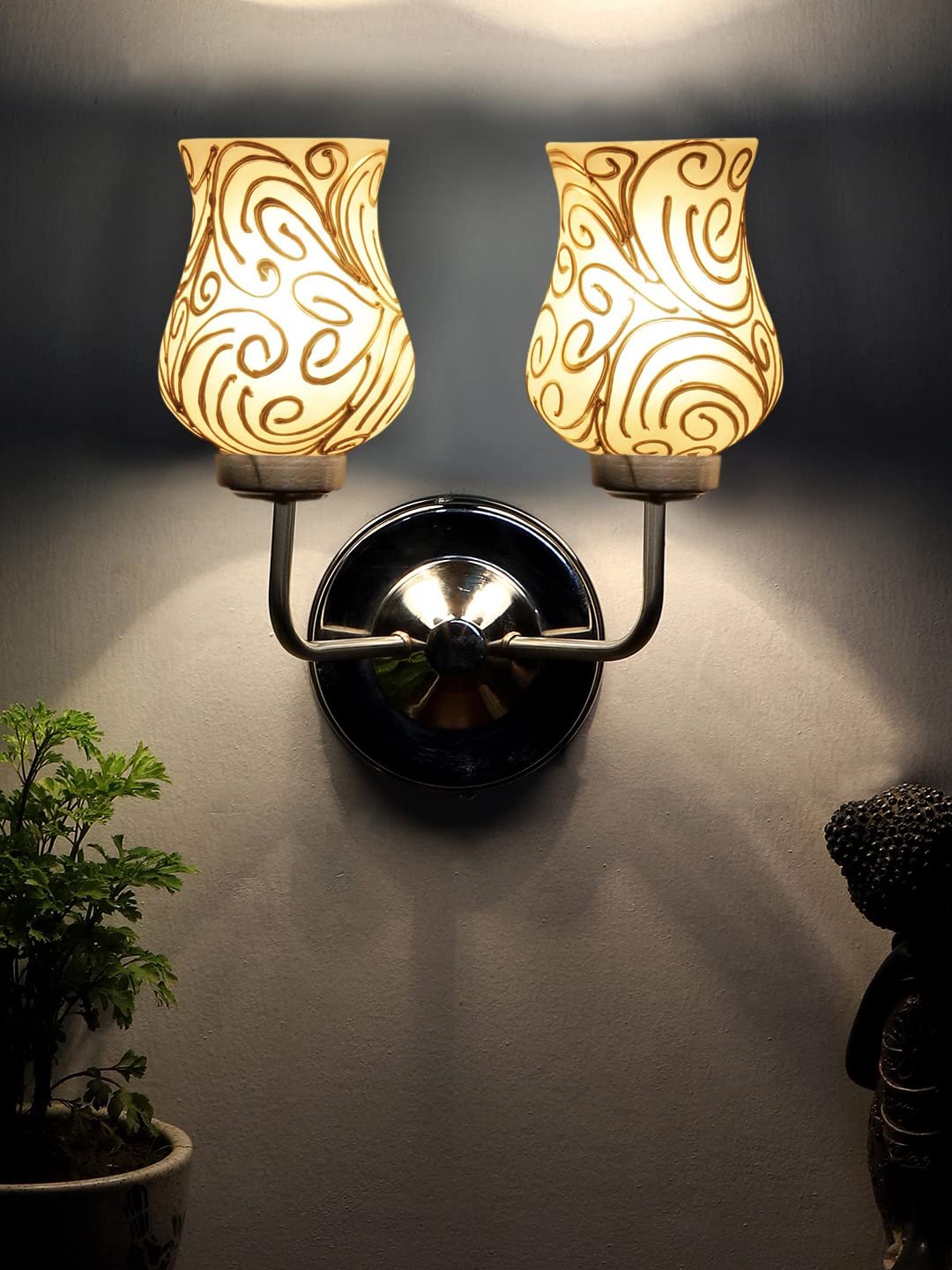 Multicolor Wall Lamp | Elegant Mosaic Glass & Wood Design | Stylish Ambient Light for Home, Office, Living Room, Bedroom, Hallway | Modern Decorative Wall Sconce - Model DGJ55