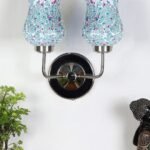 Multicolor Wall Lamp | Elegant Mosaic Glass & Wood Design | Stylish Ambient Light for Home, Office, Living Room, Bedroom, Hallway | Modern Decorative Wall Sconce – Model DGJ58