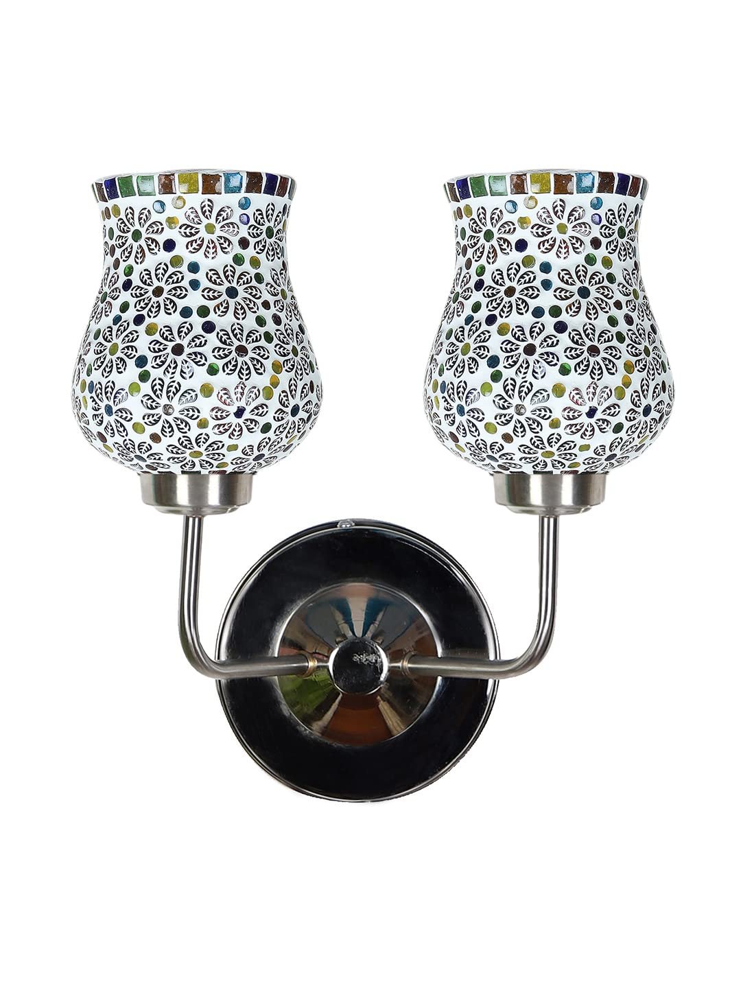 Multicolor Wall Lamp | Elegant Mosaic Glass & Wood Design | Stylish Ambient Light for Home, Office, Living Room, Bedroom, Hallway | Modern Decorative Wall Sconce - Model DGJ59