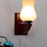 Multicolor Wall Lamp | Elegant Mosaic Glass & Wood Design | Stylish Ambient Light for Home, Office, Living Room, Bedroom, Hallway | Modern Decorative Wall Sconce – Model DGZ01