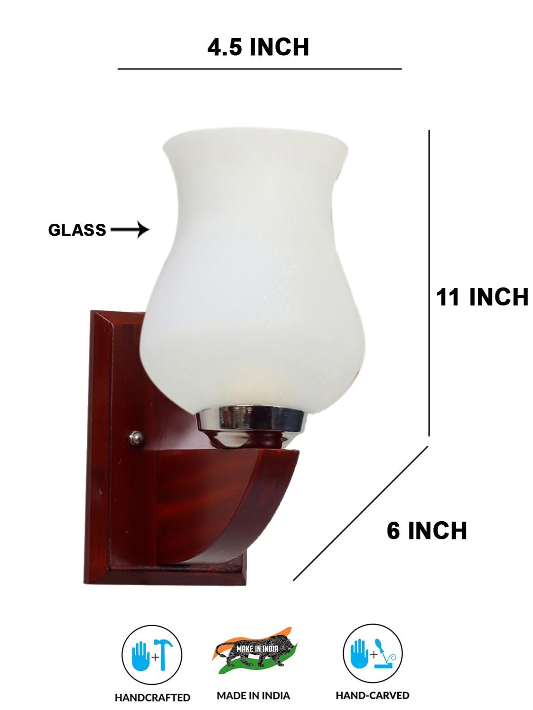 Multicolor Wall Lamp | Elegant Mosaic Glass & Wood Design | Stylish Ambient Light for Home, Office, Living Room, Bedroom, Hallway | Modern Decorative Wall Sconce - Model DGZ01
