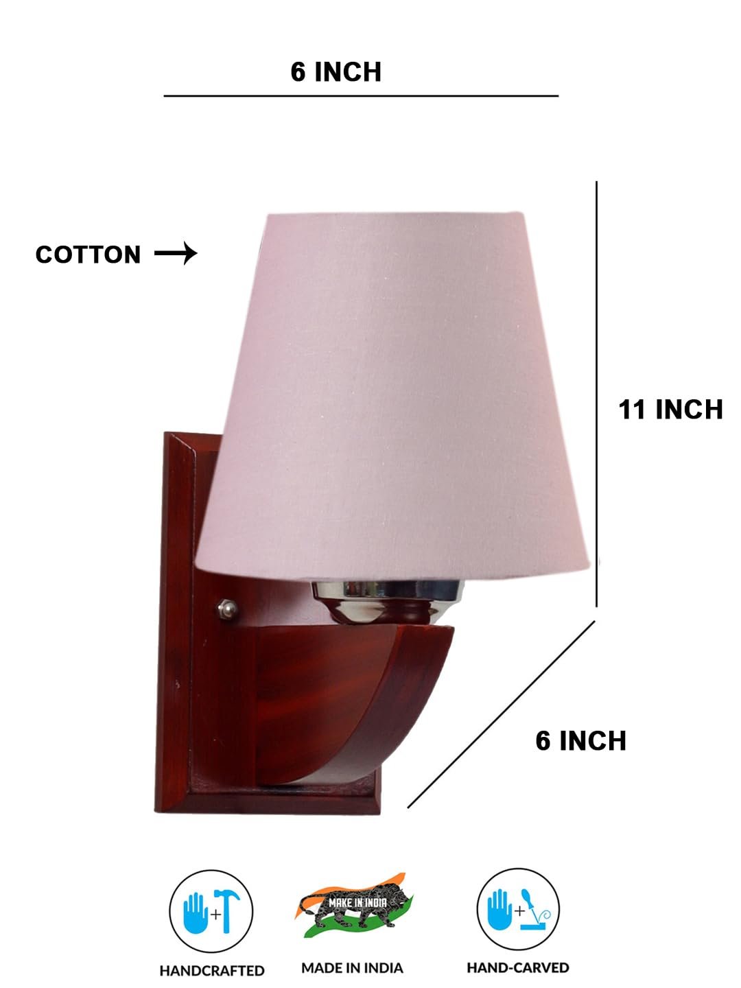 Multicolor Wall Lamp | Elegant Fabric & Wood Design | Stylish Ambient Light for Home, Office, Living Room, Bedroom, Hallway | Modern Decorative Wall Sconce - Model DGZ24