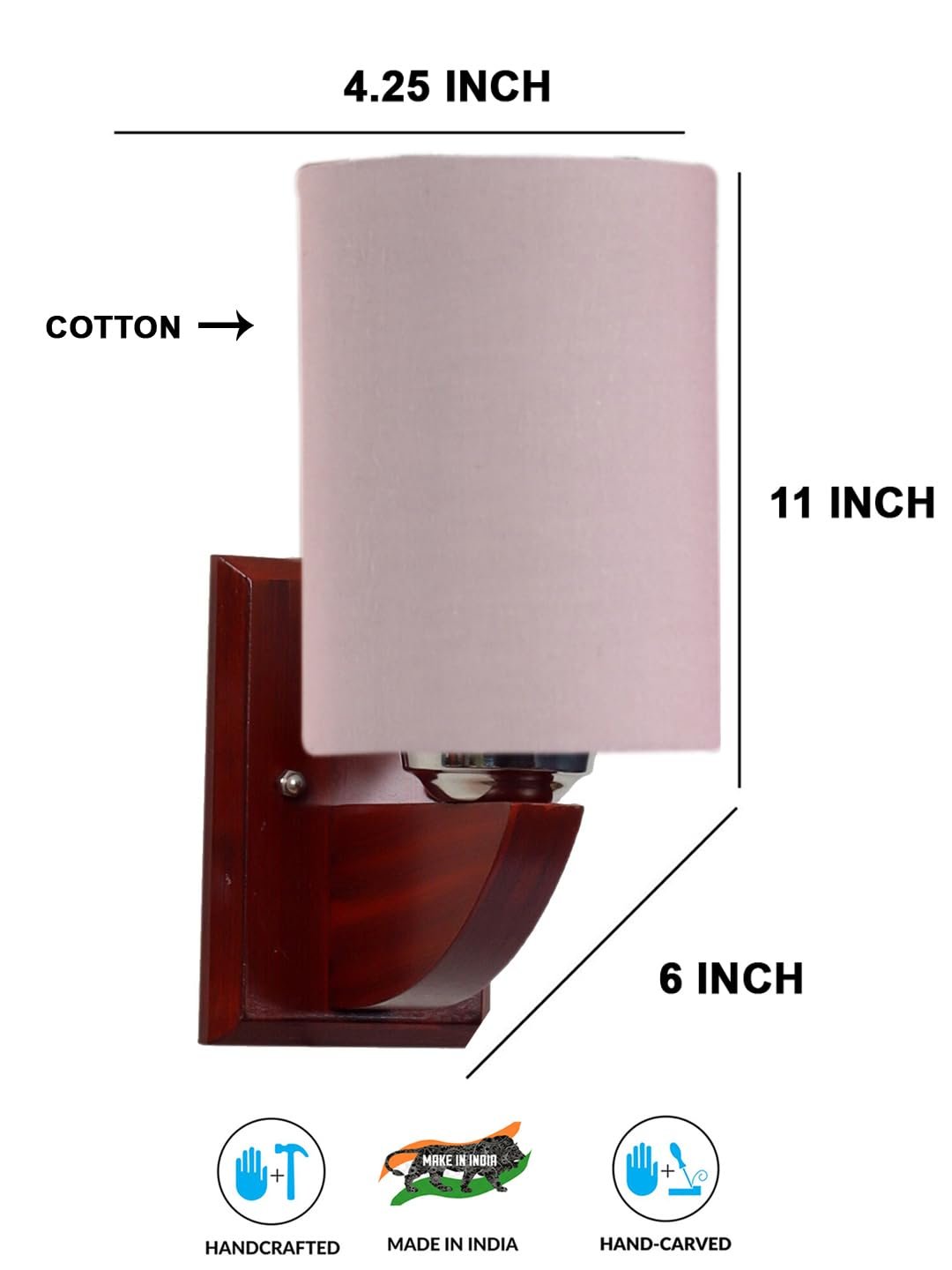 Multicolor Wall Lamp | Elegant Fabric & Wood Design | Stylish Ambient Light for Home, Office, Living Room, Bedroom, Hallway | Modern Decorative Wall Sconce - Model DGZ39