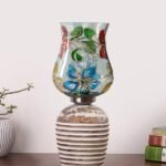 Multicolor Table Lamp | Artistic Mosaic Glass with Sturdy Wood Base | Decorative Ambient Light for Home D�cor | Perfect Blend of Modern & Traditional Style – Model DJC09