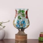 Multicolor Table Lamp | Artistic Mosaic Glass with Sturdy Wood Base | Decorative Ambient Light for Home D�cor | Perfect Blend of Modern & Traditional Style – Model DJE09