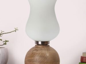 Multicolor Table Lamp | Artistic Mosaic Glass with Sturdy Wood Base | Decorative Ambient Light for Home D�cor | Perfect Blend of Modern & Traditional Style - Model DJF17
