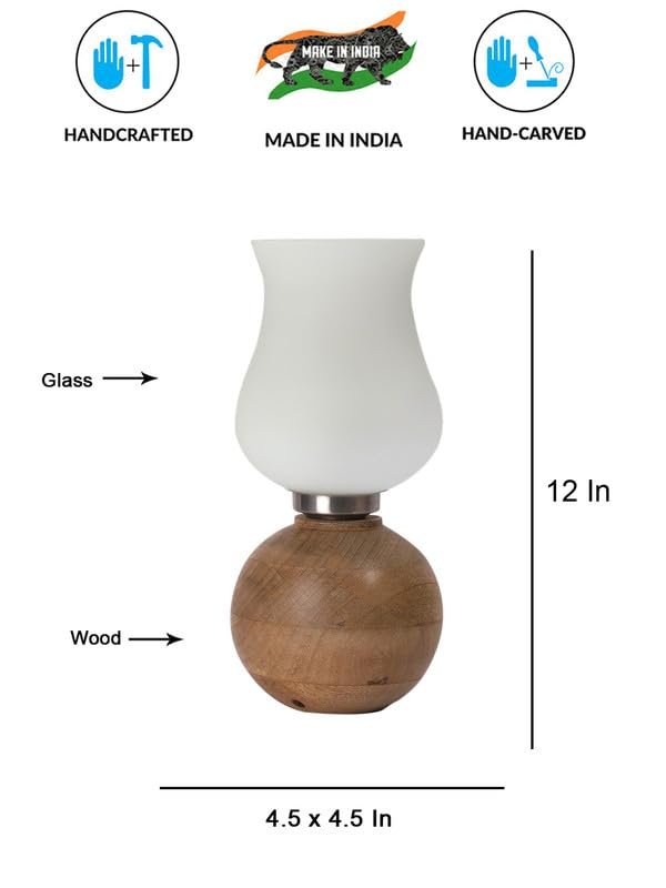 Multicolor Table Lamp | Artistic Mosaic Glass with Sturdy Wood Base | Decorative Ambient Light for Home D�cor | Perfect Blend of Modern & Traditional Style - Model DJF17