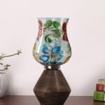 Multicolor Table Lamp | Artistic Mosaic Glass with Sturdy Wood Base | Decorative Ambient Light for Home D�cor | Perfect Blend of Modern & Traditional Style – Model DJK09