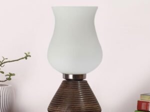 Multicolor Table Lamp | Artistic Mosaic Glass with Sturdy Wood Base | Decorative Ambient Light for Home D�cor | Perfect Blend of Modern & Traditional Style - Model DJK17