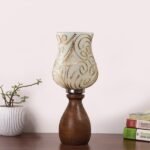 Multicolor Table Lamp | Artistic Mosaic Glass with Sturdy Wood Base | Decorative Ambient Light for Home D�cor | Perfect Blend of Modern & Traditional Style – Model DJM10