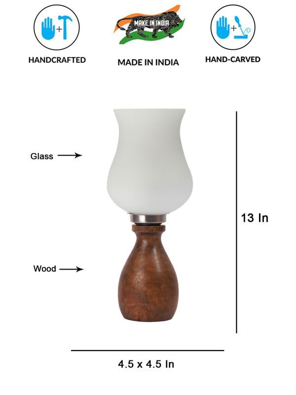 Multicolor Table Lamp | Artistic Mosaic Glass with Sturdy Wood Base | Decorative Ambient Light for Home D�cor | Perfect Blend of Modern & Traditional Style - Model DJM17