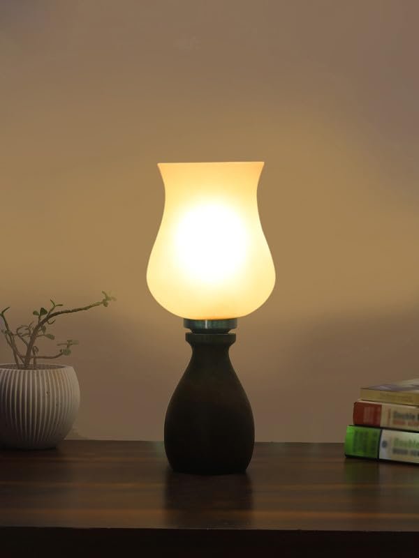 Multicolor Table Lamp | Artistic Mosaic Glass with Sturdy Wood Base | Decorative Ambient Light for Home D�cor | Perfect Blend of Modern & Traditional Style - Model DJM17