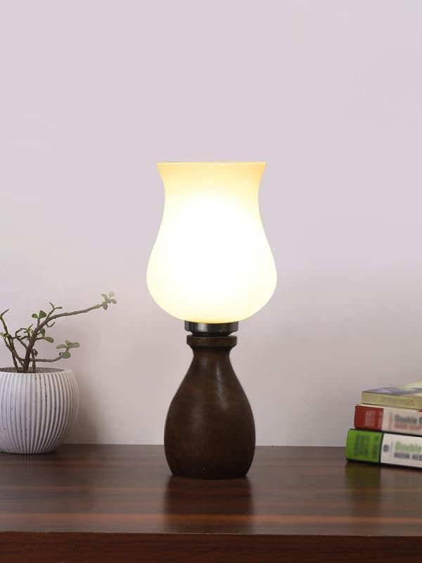 Multicolor Table Lamp | Artistic Mosaic Glass with Sturdy Wood Base | Decorative Ambient Light for Home D�cor | Perfect Blend of Modern & Traditional Style - Model DJM17