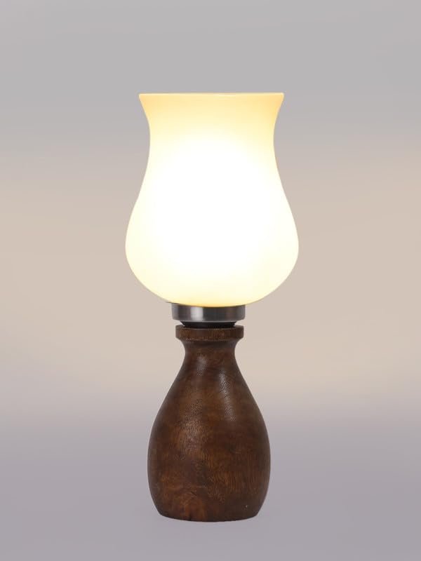 Multicolor Table Lamp | Artistic Mosaic Glass with Sturdy Wood Base | Decorative Ambient Light for Home D�cor | Perfect Blend of Modern & Traditional Style - Model DJM17