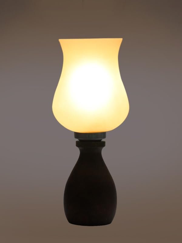 Multicolor Table Lamp | Artistic Mosaic Glass with Sturdy Wood Base | Decorative Ambient Light for Home D�cor | Perfect Blend of Modern & Traditional Style - Model DJM17