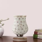 Multicolor Table Lamp | Artistic Mosaic Glass with Sturdy Wood Base | Decorative Ambient Light for Home D�cor | Perfect Blend of Modern & Traditional Style – Model DJP01