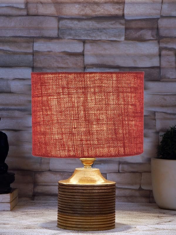 Multicolor Table Lamp | Artistic Mosaic Glass with Sturdy Wood Base | Decorative Ambient Light for Home D�cor | Perfect Blend of Modern & Traditional Style - Model DKK30