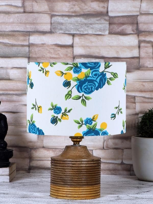 Multicolor Table Lamp | Artistic Mosaic Glass with Sturdy Wood Base | Decorative Ambient Light for Home D�cor | Perfect Blend of Modern & Traditional Style - Model DKK34