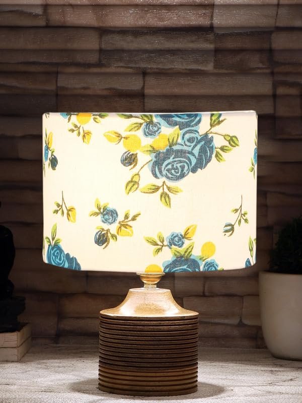 Multicolor Table Lamp | Artistic Mosaic Glass with Sturdy Wood Base | Decorative Ambient Light for Home D�cor | Perfect Blend of Modern & Traditional Style - Model DKK34