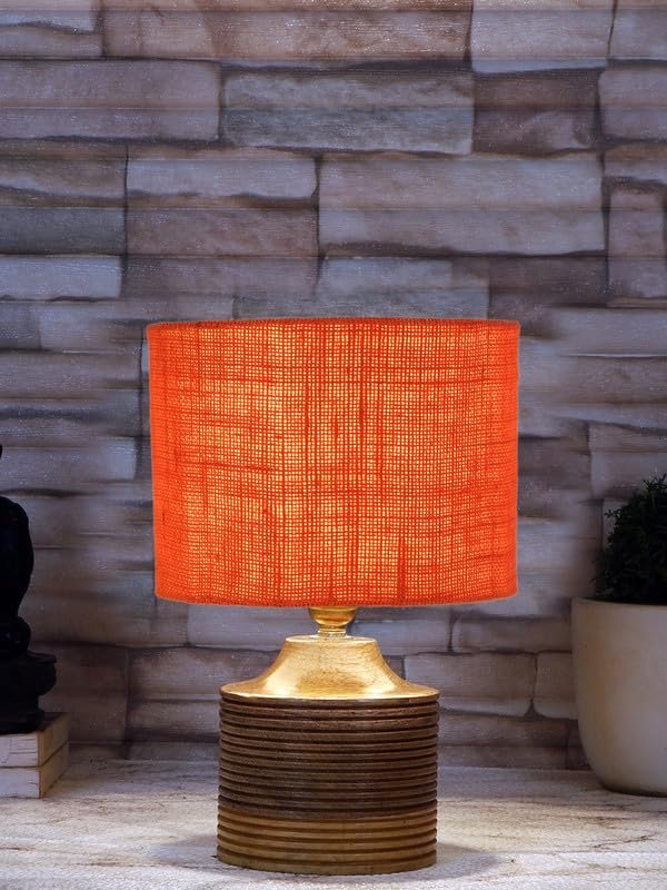 Multicolor Table Lamp | Artistic Mosaic Glass with Sturdy Wood Base | Decorative Ambient Light for Home D�cor | Perfect Blend of Modern & Traditional Style - Model DKK39