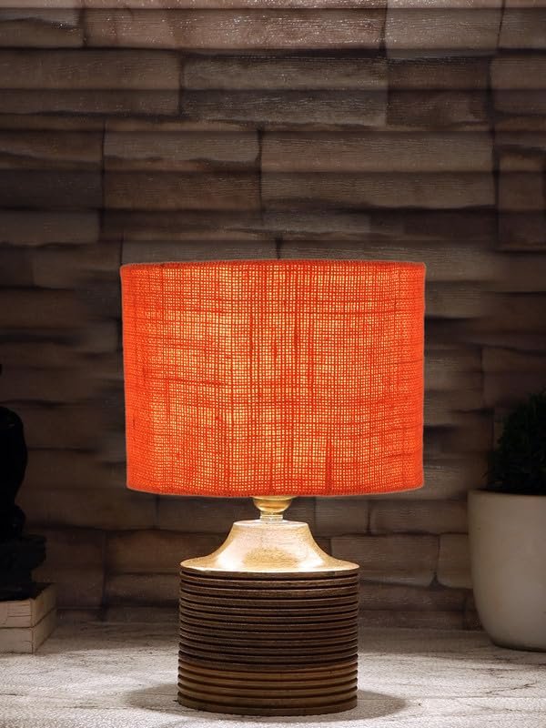 Multicolor Table Lamp | Artistic Mosaic Glass with Sturdy Wood Base | Decorative Ambient Light for Home D�cor | Perfect Blend of Modern & Traditional Style - Model DKK39