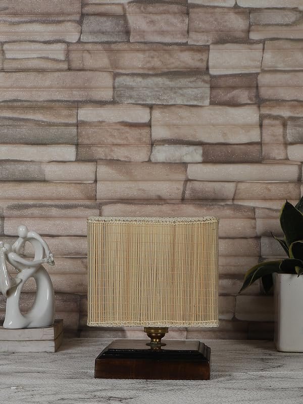 Multicolor Table Lamp | Artistic Mosaic Glass with Sturdy Wood Base | Decorative Ambient Light for Home D�cor | Perfect Blend of Modern & Traditional Style - Model DKK65