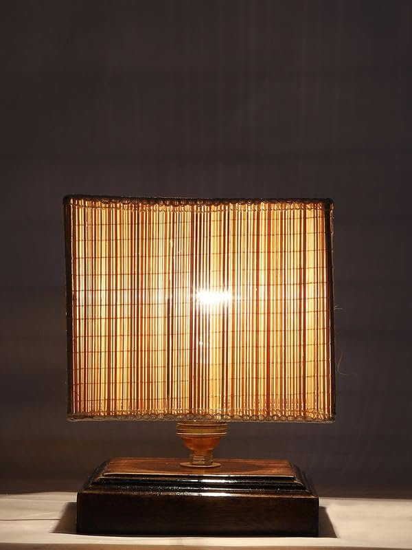 Multicolor Table Lamp | Artistic Mosaic Glass with Sturdy Wood Base | Decorative Ambient Light for Home D�cor | Perfect Blend of Modern & Traditional Style - Model DKK65