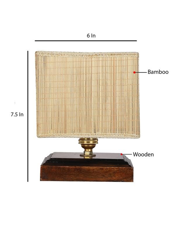 Multicolor Table Lamp | Artistic Mosaic Glass with Sturdy Wood Base | Decorative Ambient Light for Home D�cor | Perfect Blend of Modern & Traditional Style - Model DKK65