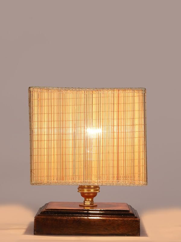 Multicolor Table Lamp | Artistic Mosaic Glass with Sturdy Wood Base | Decorative Ambient Light for Home D�cor | Perfect Blend of Modern & Traditional Style - Model DKK65
