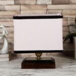Multicolor Table Lamp | Artistic Mosaic Glass with Sturdy Wood Base | Decorative Ambient Light for Home D�cor | Perfect Blend of Modern & Traditional Style – Model DKK72