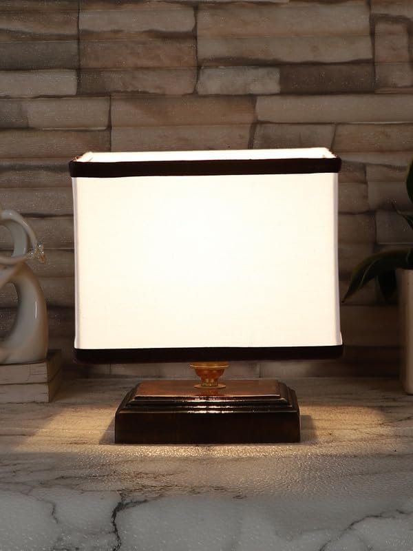 Multicolor Table Lamp | Artistic Mosaic Glass with Sturdy Wood Base | Decorative Ambient Light for Home D�cor | Perfect Blend of Modern & Traditional Style - Model DKK72